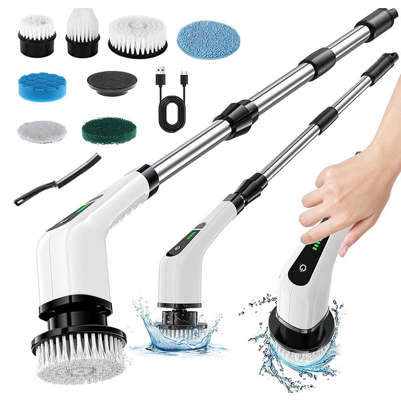 براش شستشو برقی شارژی 25 وات JY-6010 اورجینال | 9 سری کاربردی برای سینک، حمام، ماشین و سطوح مختلف
