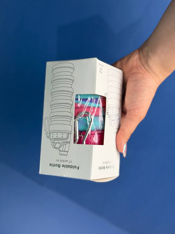 لیوان تاشو سیلیکونی جعبه دار مدل NEW 01 گنجایش 0.5 لیتر